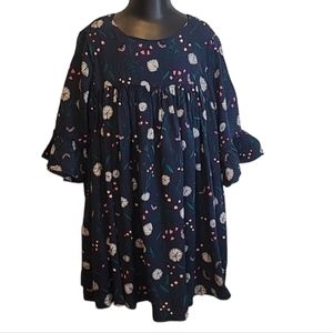 Gymboree Navy Blue Floral Empire Waist Dress